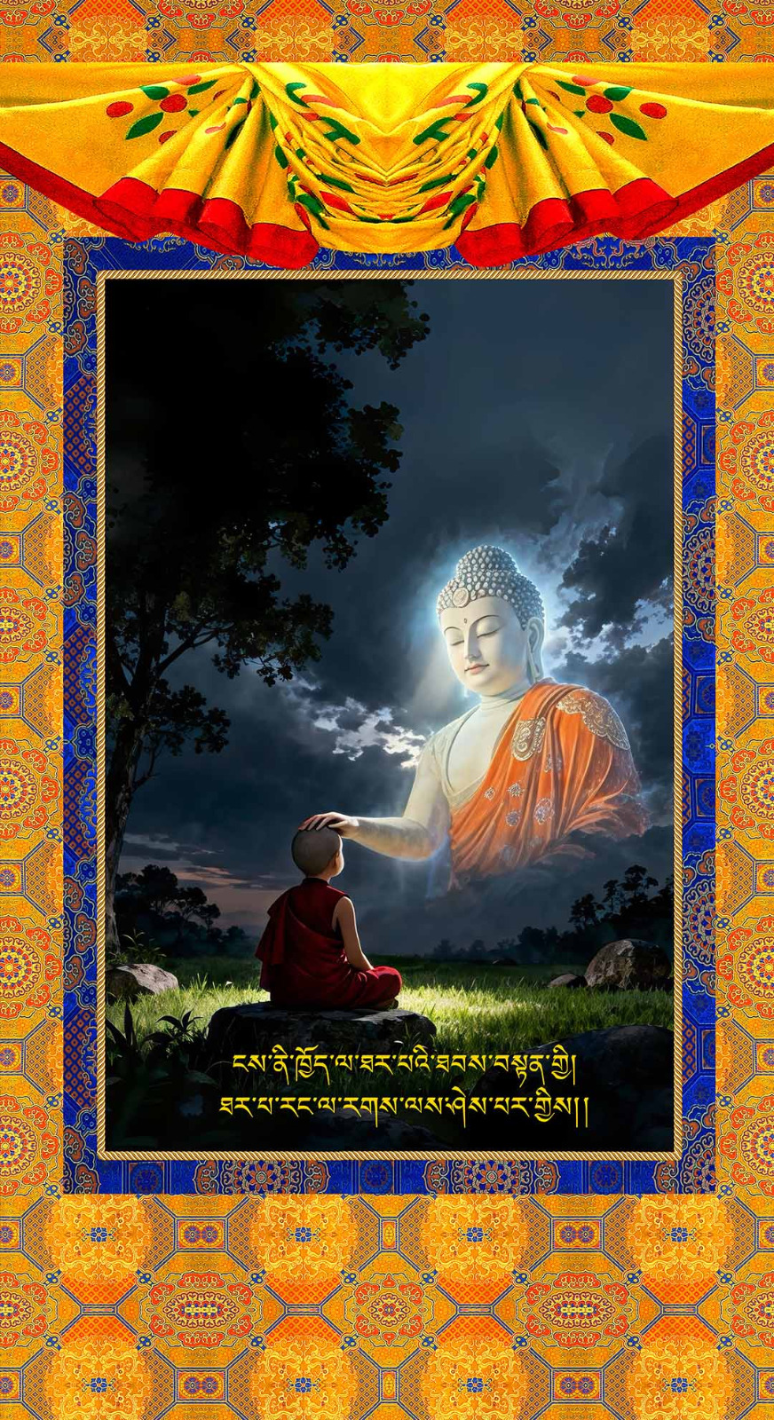 Tibetan Wall Hanging Thangka Buddha Ji 7