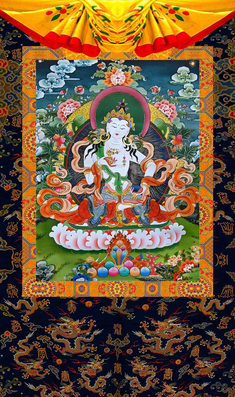 Tibetan Wall Hanging Thangka White Tara Devi 2